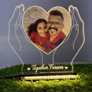 Heart in Hand Photo Personalized 3D Illusion Lamp